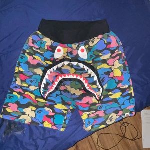 Multicolored cotton candy bathing ape shorts size XL but it fits like a small